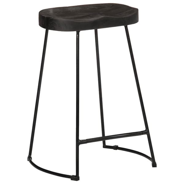 vidaXL Baarijakkarat 2 kpl musta 45x40x62 cm täysi mangopuu