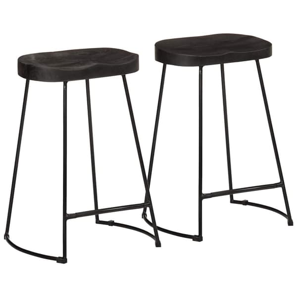 vidaXL Baarijakkarat 2 kpl musta 45x40x62 cm täysi mangopuu