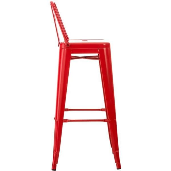 Set med 2 barstolar - CLP - Mason - Metall - Röd - Retro industriell stil