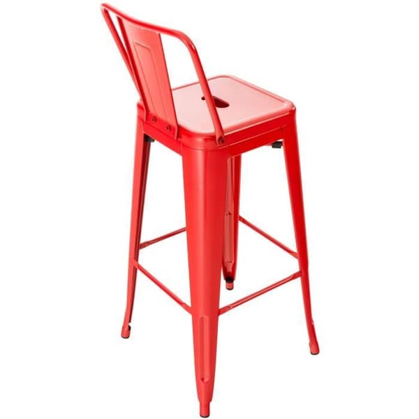 Set med 2 barstolar - CLP - Mason - Metall - Röd - Retro industriell stil