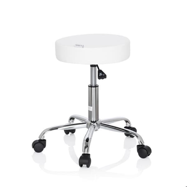 Pall / vridbar sits / teknisk sits OPERATOR II konstläder vit krom hjh OFFICE