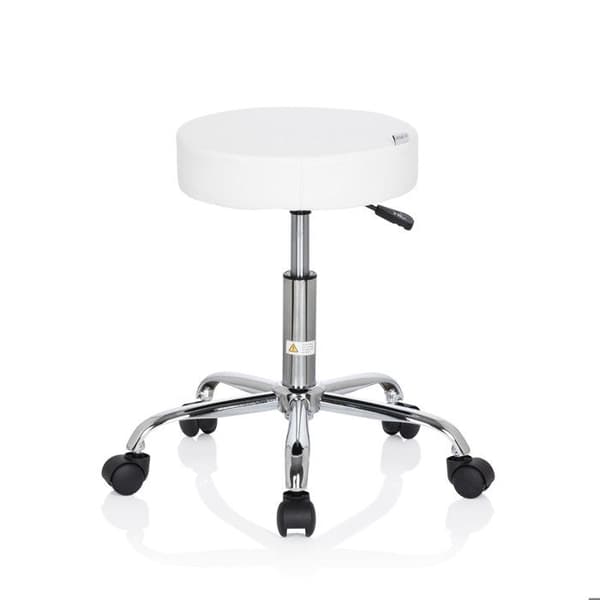 Pall / vridbar sits / teknisk sits OPERATOR II konstläder vit krom hjh OFFICE