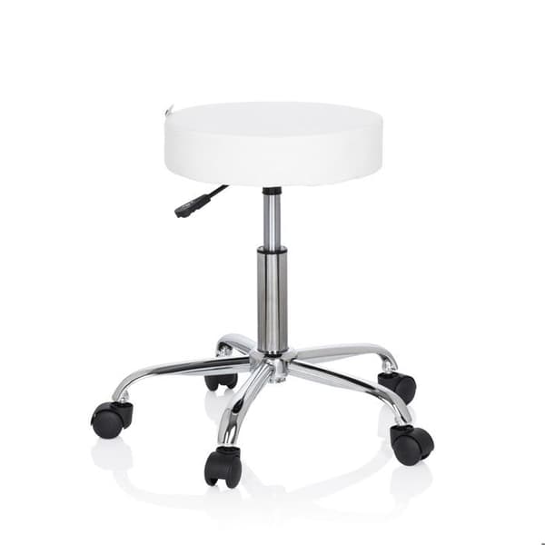 Pall / vridbar sits / teknisk sits OPERATOR II konstläder vit krom hjh OFFICE