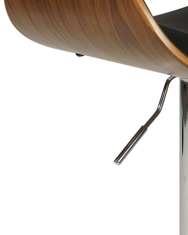 Barstolar 2-pack Mörkt Trä med Svart Konstläder Sits Fotpallar Svängbara Gaslift Justerbar Höjd Modern