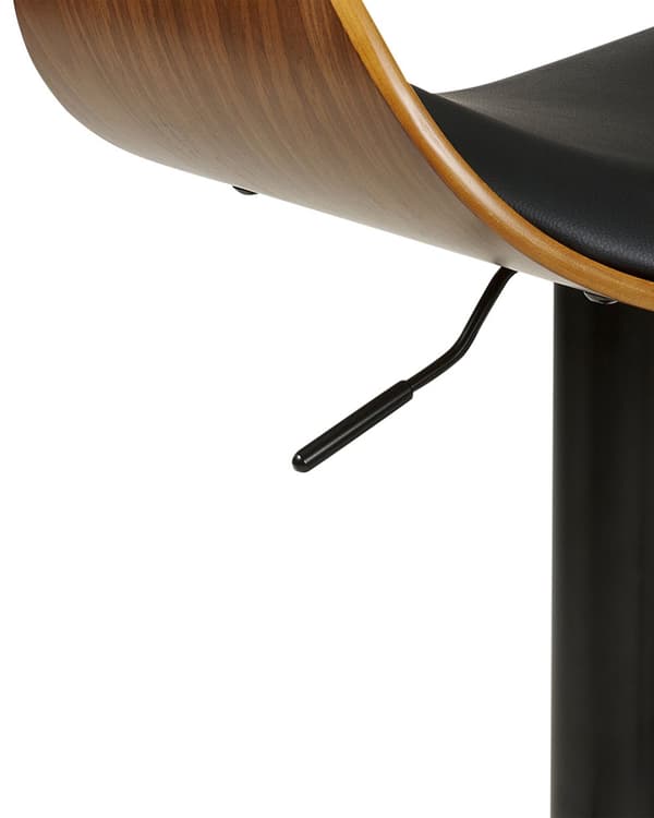Barstolar 2-pack Mörkt Trä med Svart Konstläder Sits Fotpallar Svängbara Gaslift Justerbar Höjd Modern