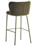 Miniatyrbilde 7 av 11: Sett med 2 Spisestoler Grønn Boucle Svarte metallben Uten armlener Buet form Moderne design Kjøkken Spisestue
