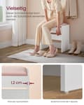 Miniatyrbillede 3 af 6: Rootz Velvet Toiletbord skammel - Makeup taburet - Soveværelses toiletstol - Spånplade - High Density Skum - 28,6 cm x 45 cm x 45 cm