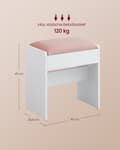 Miniatyrbillede 5 af 6: Rootz Velvet Toiletbord skammel - Makeup taburet - Soveværelses toiletstol - Spånplade - High Density Skum - 28,6 cm x 45 cm x 45 cm