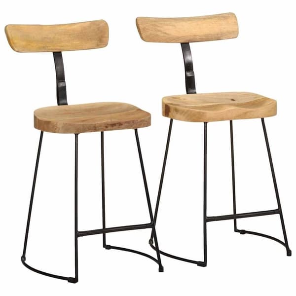 vidaXL barstole 2 stk. 49x43x79 cm massivt mangotræ
