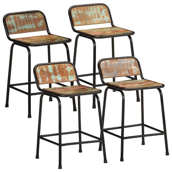 vidaXL barstole 4 stk. 46x35,5x70 cm massivt genbrugstræ