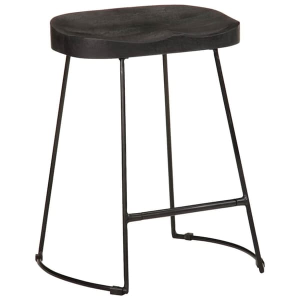 vidaXL Baarijakkarat 2 kpl musta 46x38x52 cm täysi mangopuu