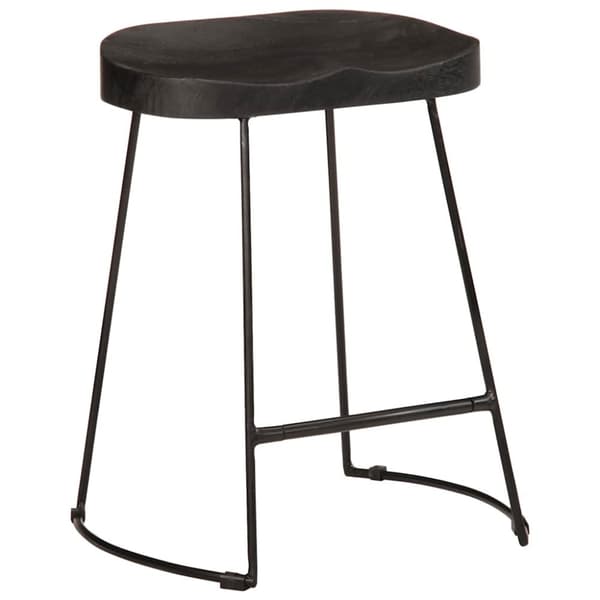 vidaXL Baarijakkarat 2 kpl musta 46x38x52 cm täysi mangopuu