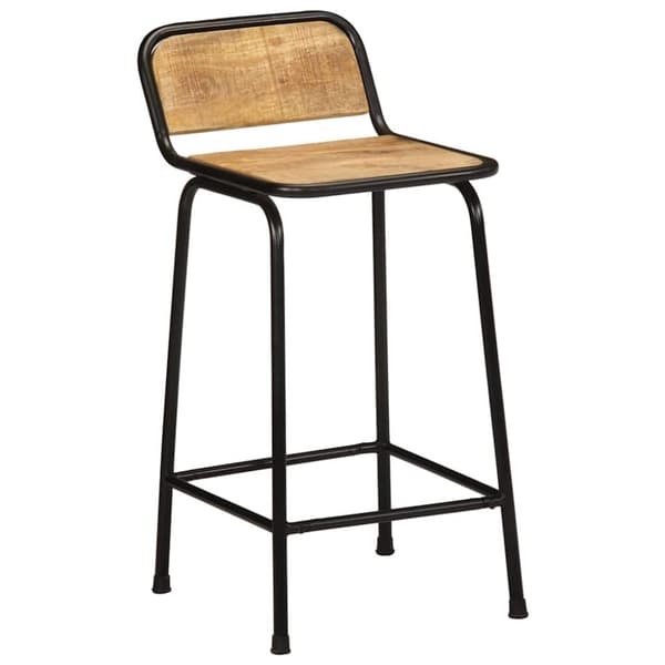 vidaXL Barstolar 4 st 46x35,5x80 cm massivt trä grov mango