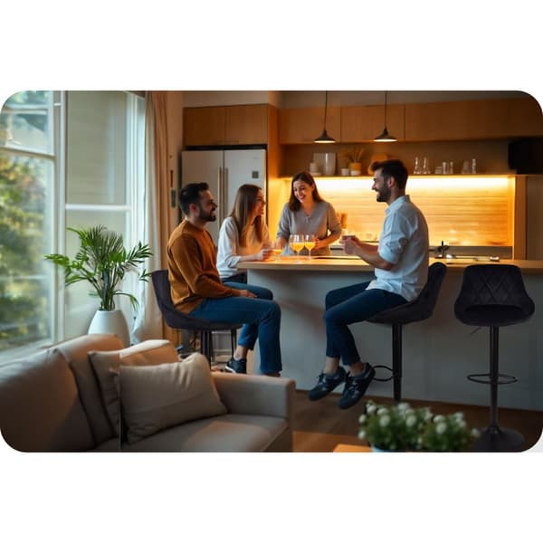 Baarijakkara selkänojalla Nerra Sofa musta mustalla pohjalla