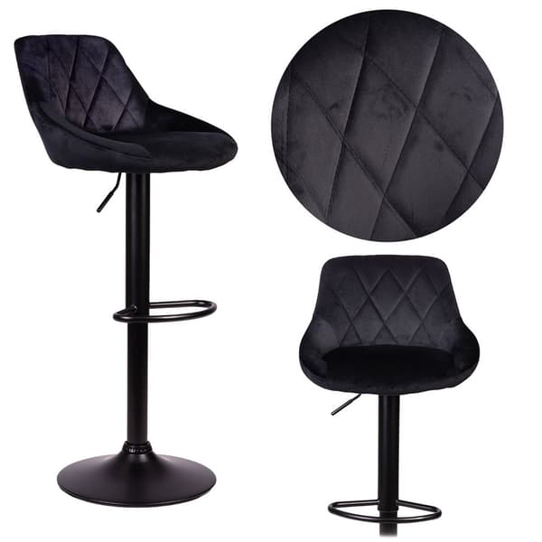 Nerra Sofa svart barpall med ryggstöd och svart bas