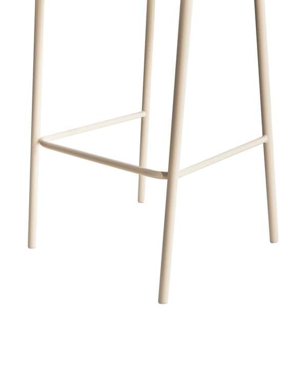 Sæt med 2 barstole Beige Boucle-betræk Sorte metalben Armløse skamler Buet ryglæn Moderne spisestue Køkken