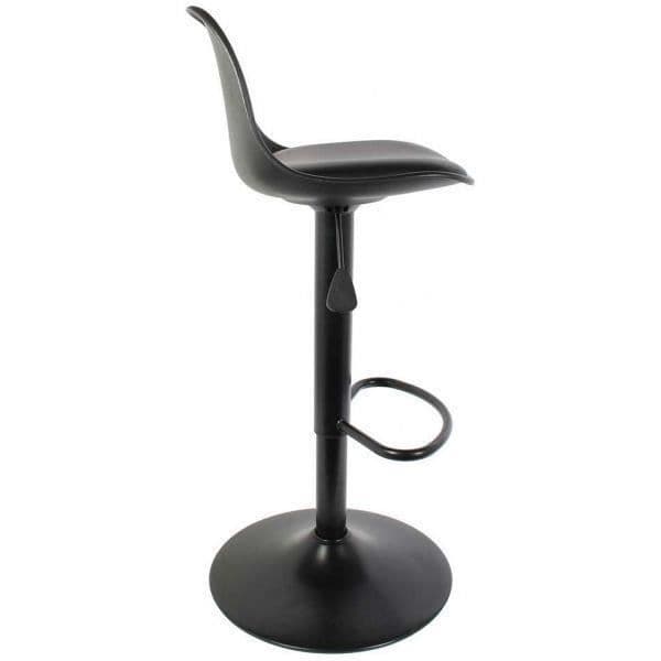 Barstol - Isak - Svart - Polstrad sits - Höjdjusterbar - Modern stil