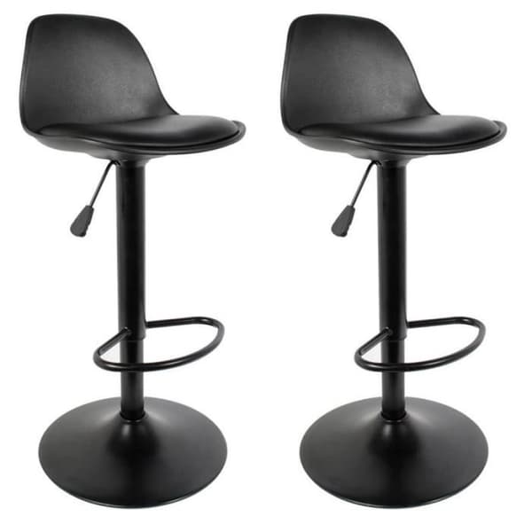 Set med 2 Barstolar - PARIS PRIX - Isak 104cm Svart - Justerbar höjd - Bekväm stoppad sits
