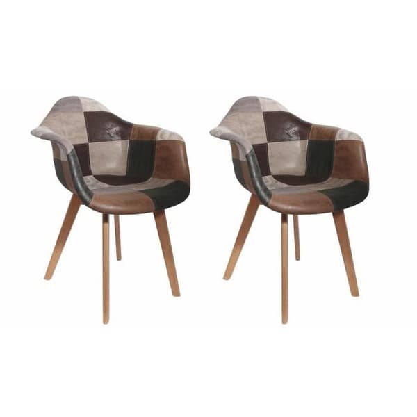 Set med 2 fåtöljer - Faux - L 62 x D 84 x H 59 cm - LAPPARBETE
