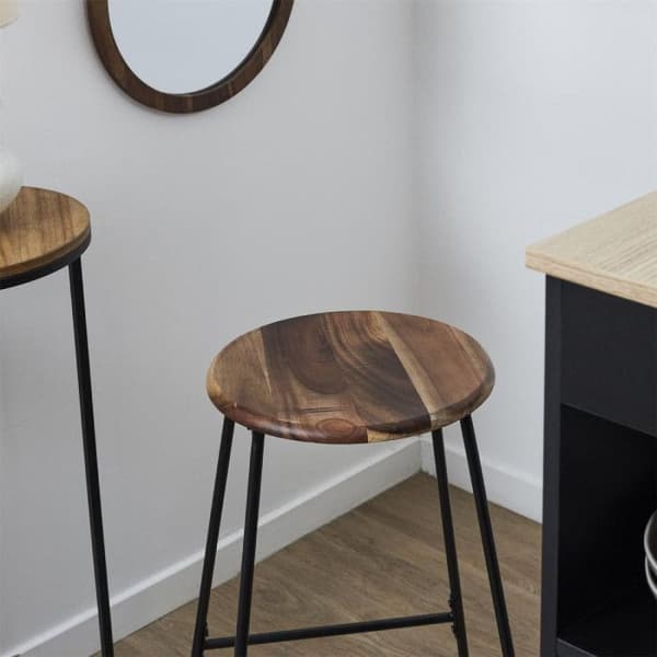 Barstol - Akaciatree - 70cm - Trä och Metall - Modern Stil