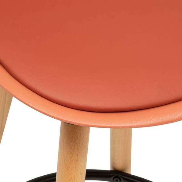 Barstol "Maxon" i bok & metall H92,5cm rosa terracotta - Rosa terracotta - Atmosphera inredningsdesigner