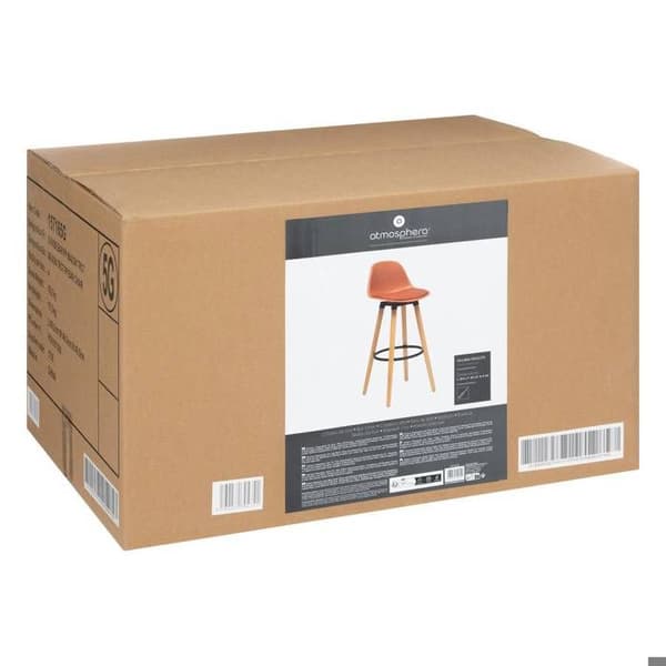 Barstol "Maxon" i bok & metall H92,5cm rosa terracotta - Rosa terracotta - Atmosphera inredningsdesigner