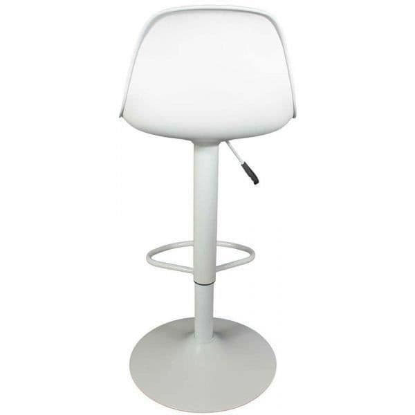 Barstol - Isak - Vit - Polstrad sits - Justerbar i höjd - Modern stil