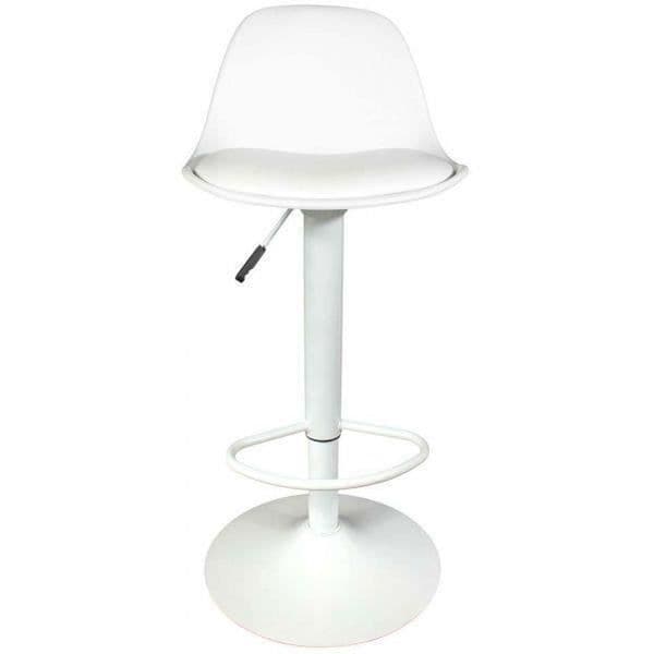 Barstol - Isak - Vit - Polstrad sits - Justerbar i höjd - Modern stil