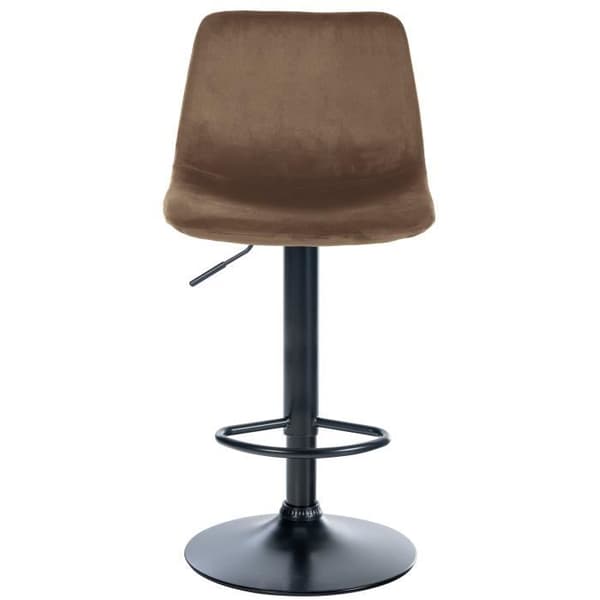Divo Velvet Barpall Metal Base Justerbar höjd Svängbar, brun-svart