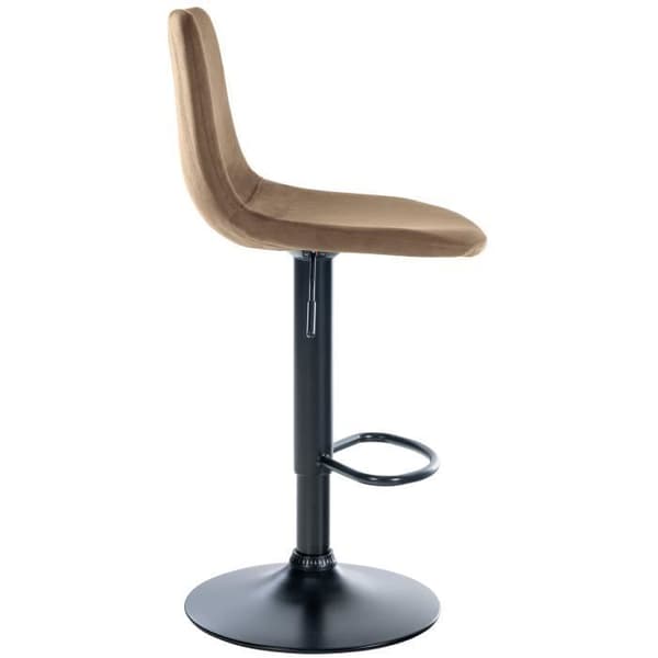 Divo Velvet Barpall Metal Base Justerbar höjd Svängbar, brun-svart