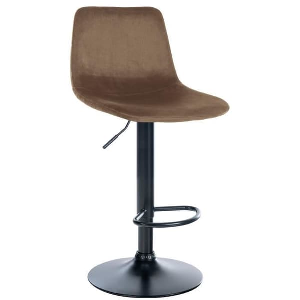 Divo Velvet Barpall Metal Base Justerbar höjd Svängbar, brun-svart
