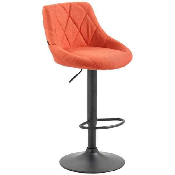 Höj- och sänkbart Barstol Lazio i tyg med metallunderrede, Orange-Svart
