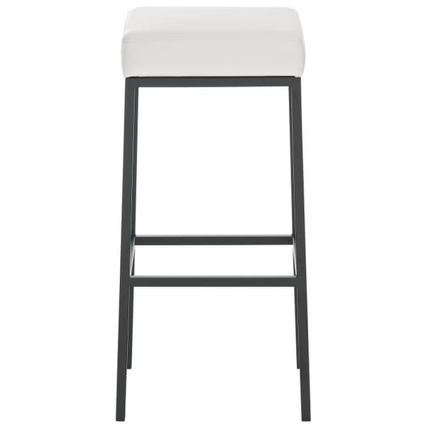 Barstol - Montréal - Paket med 2 - Skinnimitation - Vit - Svart - 80 cm höjd