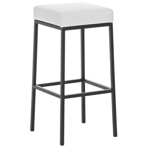 Barstol - Montréal - Paket med 2 - Skinnimitation - Vit - Svart - 80 cm höjd