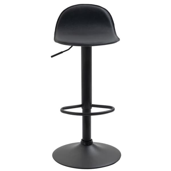 Set med 2 st Lana V2 barpall konstläder industriell stil metall ben och fotstöd - svart