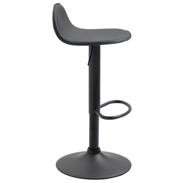 Set med 2 st Lana V2 barpall konstläder industriell stil metall ben och fotstöd - svart