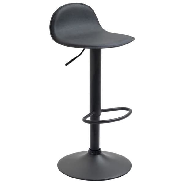 Set med 2 st Lana V2 barpall konstläder industriell stil metall ben och fotstöd - svart