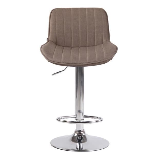 Lentini Barstolar i tyg - CLP - Set med 2 - Justerbar höjd - Vridbar - Taupe-Chrome