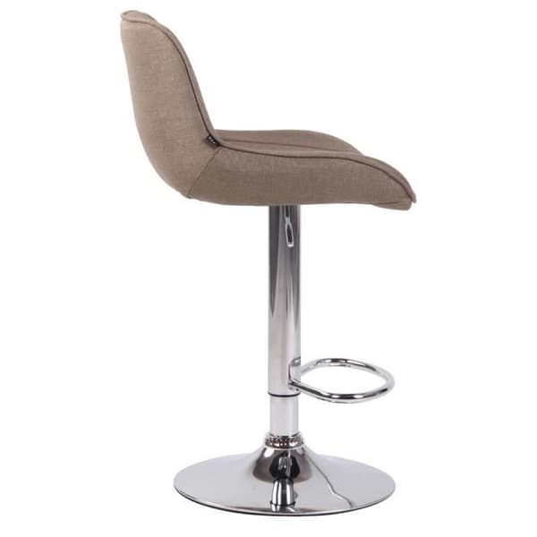 Lentini Barstolar i tyg - CLP - Set med 2 - Justerbar höjd - Vridbar - Taupe-Chrome