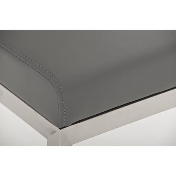 Set med 2 barstolar - CLP - Paros - Imiterat läder - Grå - Modern design