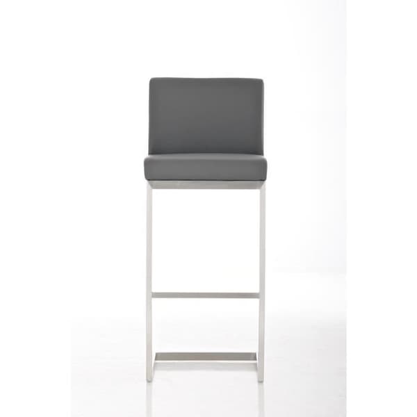 Set med 2 barstolar - CLP - Paros - Imiterat läder - Grå - Modern design
