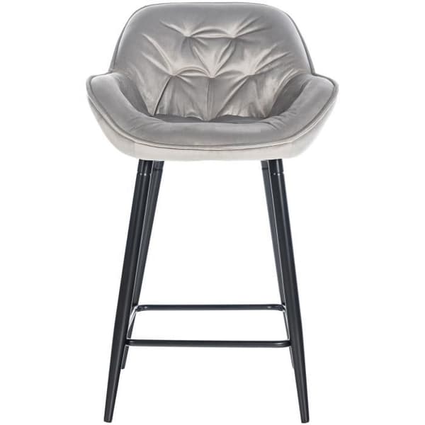 Gibson Bar Pall - CLP - Grey-Velvet - Metallben och fotstöd - Vuxen - 150 kg