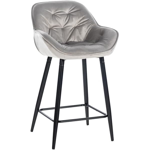 Gibson Bar Pall - CLP - Grey-Velvet - Metallben och fotstöd - Vuxen - 150 kg