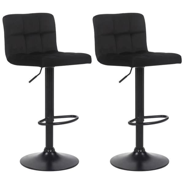 Set om 2 Barstolar - CLP - Feni - Sammet - Svart - Industriell och skandinavisk design