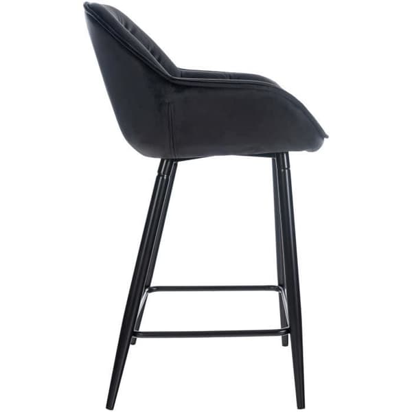 Gibson Barpall - CLP - Svart - Sammet - Metallben - Fotstöd - Elegans - Chic - Interiör
