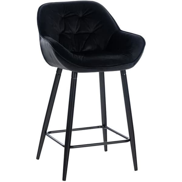 Gibson Barpall - CLP - Svart - Sammet - Metallben - Fotstöd - Elegans - Chic - Interiör
