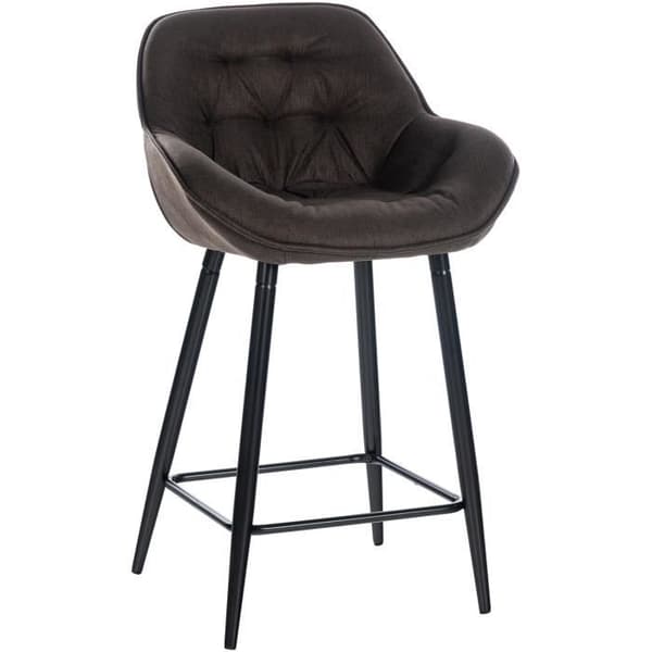Gibson Barpall - CLP - Metallben och fotstöd - Brunt tyg - Bekvämt och elegant