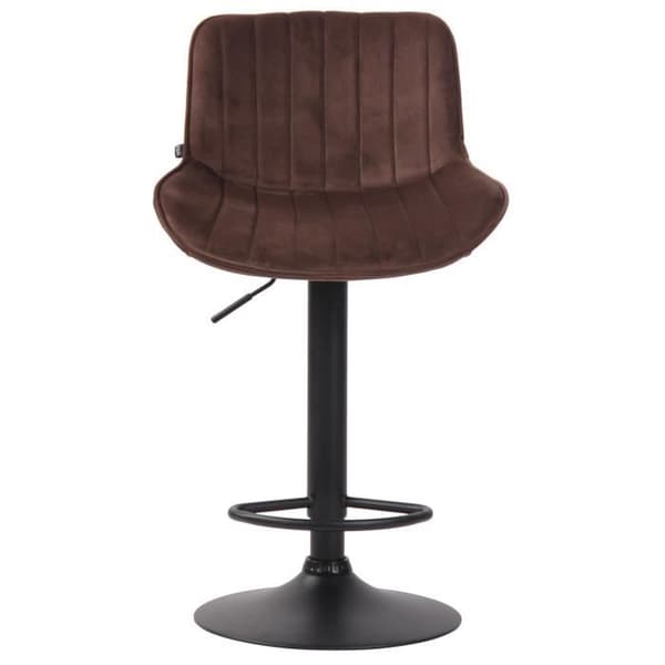 Set med 2 Lentini Velvet Barstolar - CLP - Metallbas - Justerbar höjd - Brun