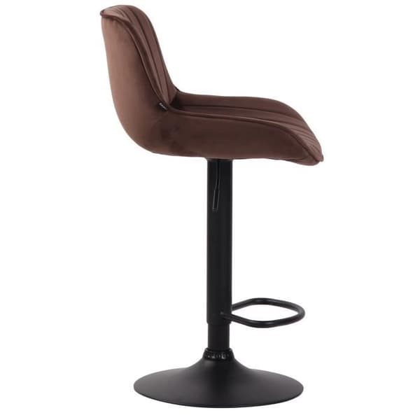 Set med 2 Lentini Velvet Barstolar - CLP - Metallbas - Justerbar höjd - Brun
