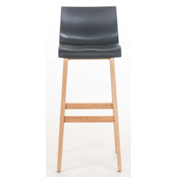Lot av 2 design barstolar Hoover natur - CLP - Plast sits - Ben i trä natur - Grå